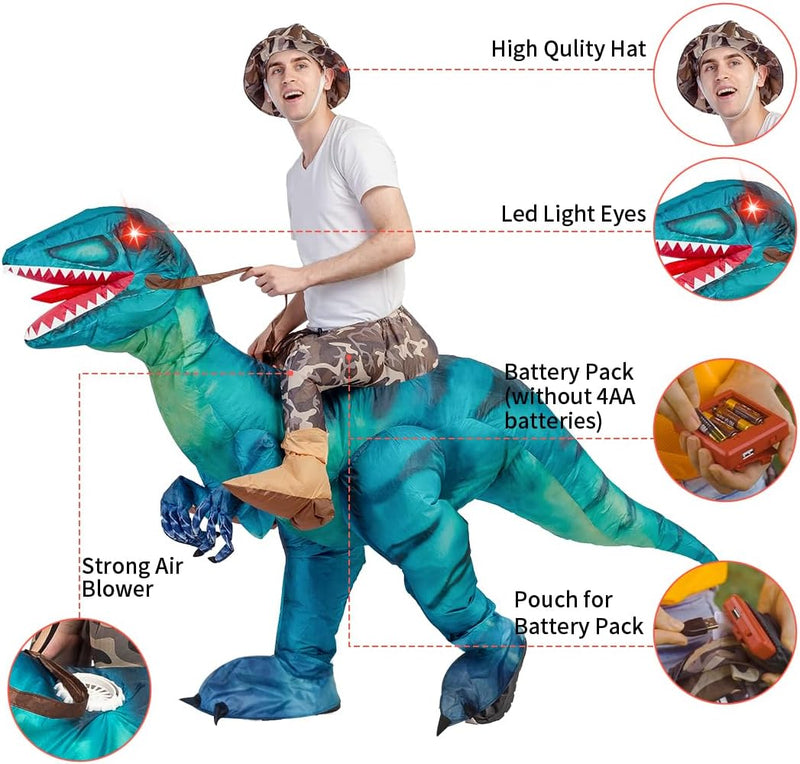 Get Ready to Roar! 🦖 Inflatable Dinosaur Costume for Epic Adult Halloween Fun! Perfect for Parties & Cosplay! 🎉👻