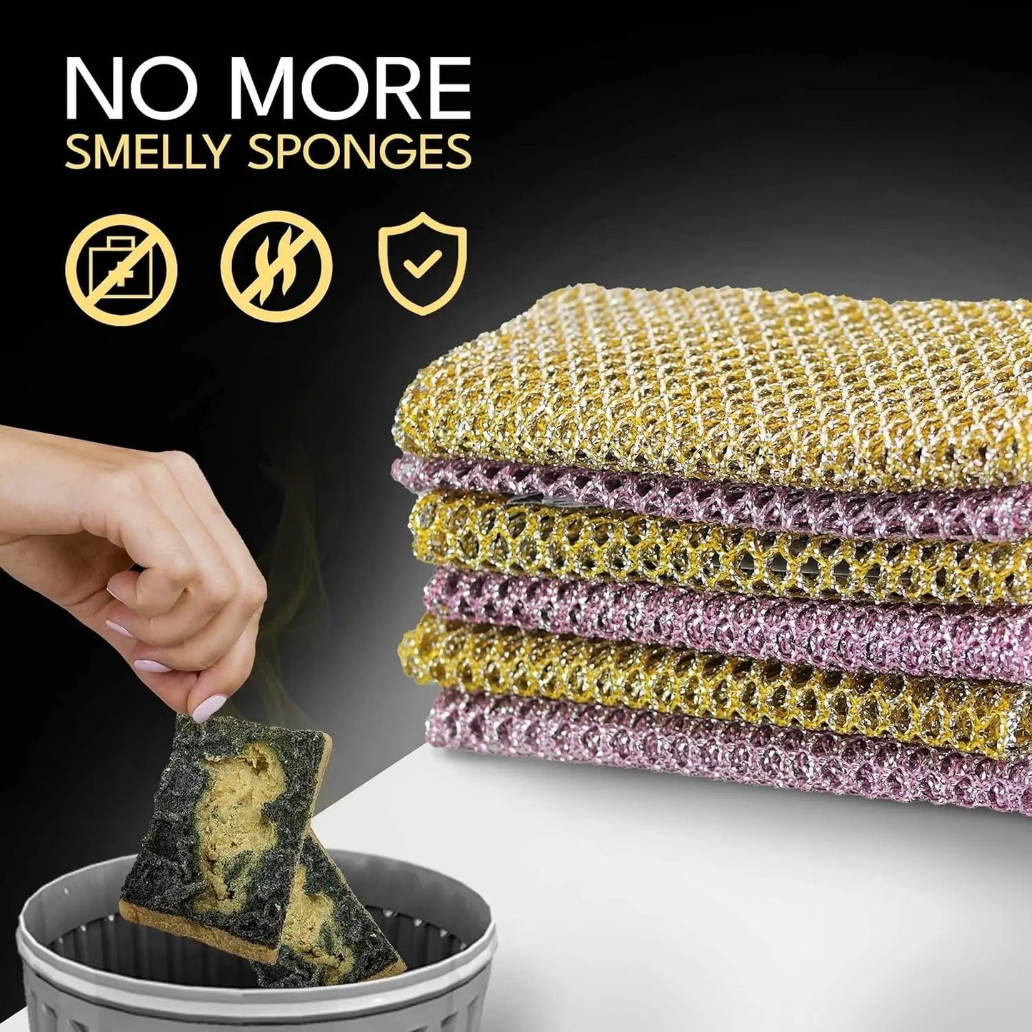 Transform Your Cleaning Game! 🧽✨ Heavy Duty Non-Scratch Dish Scrubbers - Odorless & Long Lasting! Perfect for Kitchen, Floors, & Bathrooms! Made in Korea (24 Pcs) #CleaningEssentials #EcoFriendly