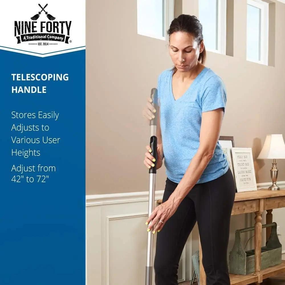 48" Premium Nylon Dust Mop- Heavy Duty Mop Head for Industrial, Commercial, and Residential Cleaning - Dry Floor Duster for Hardwood Surfaces and Commercial Applications - Blue