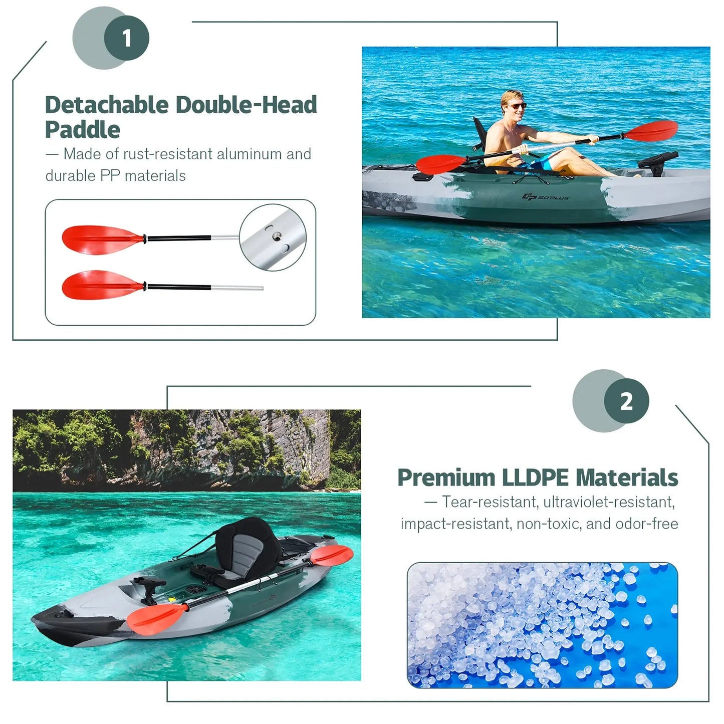 Experience Ultimate Adventure with the Single Sit-On-Top Fishing Kayak Featuring Rod Holders & Paddle!