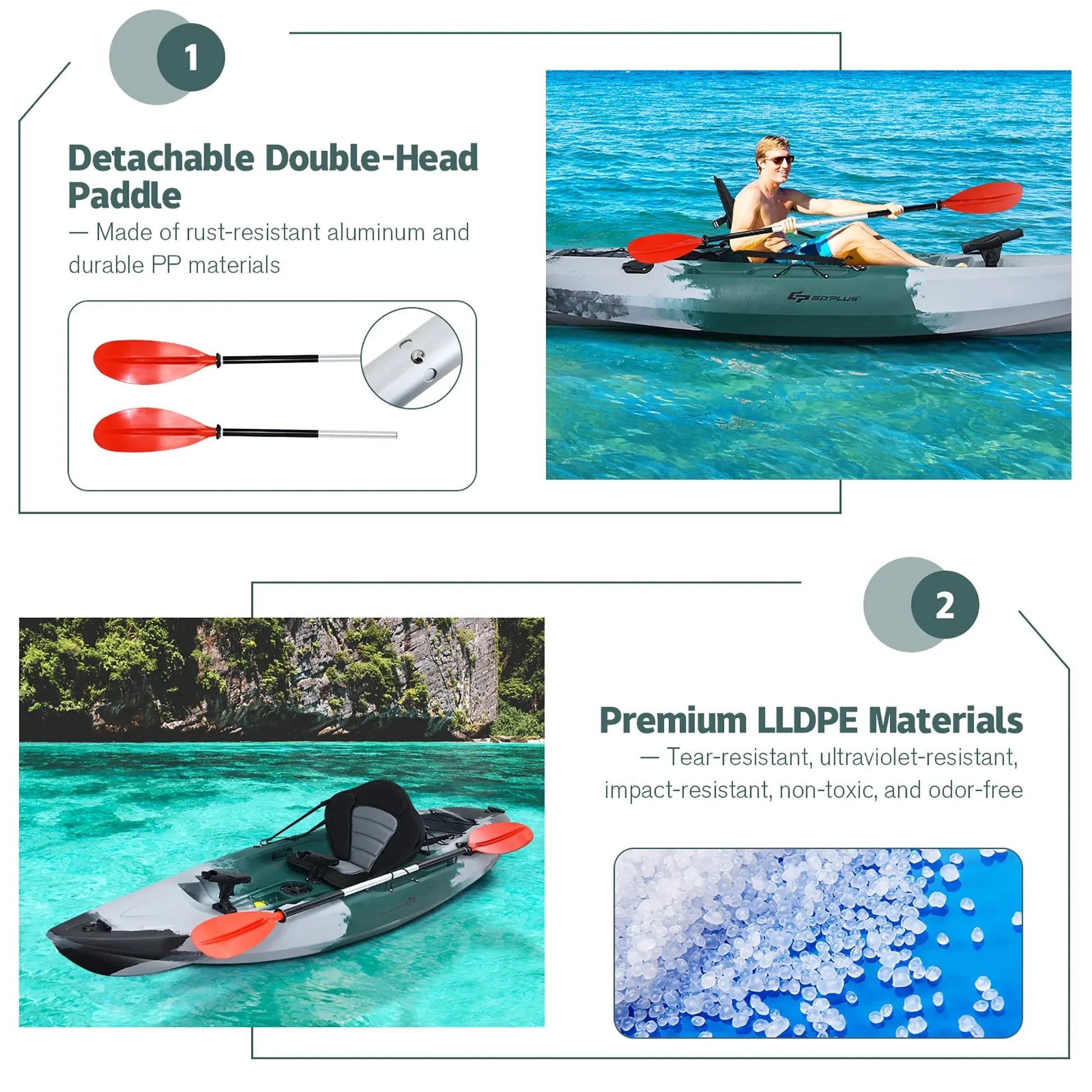Experience Ultimate Adventure with the Single Sit-On-Top Fishing Kayak Featuring Rod Holders & Paddle!