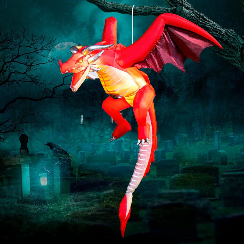 Soar into Halloween with our 5 FT Inflatable Ice Dragon! 🐉💙 Transform your yard with this epic blue flying dragon decoration! #HalloweenDecor #InflatableDragon
