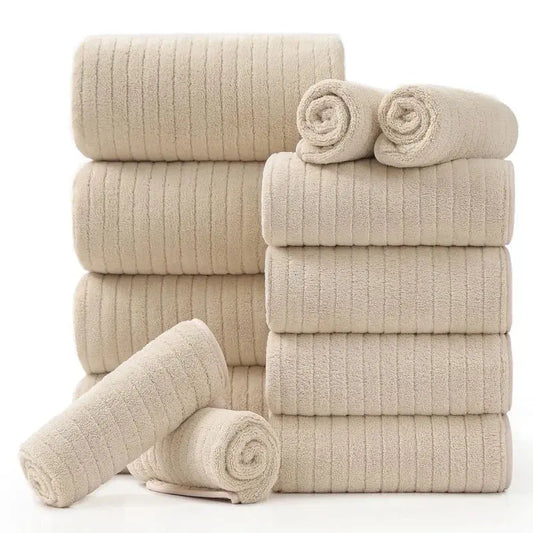 12 Piece Camel Bath Towel Set for Bathroom-4 Bath Towels,4 Hand Towels,4 Washcloths Soft and Plush Highly Absorbent Towel for Hotel & Spa