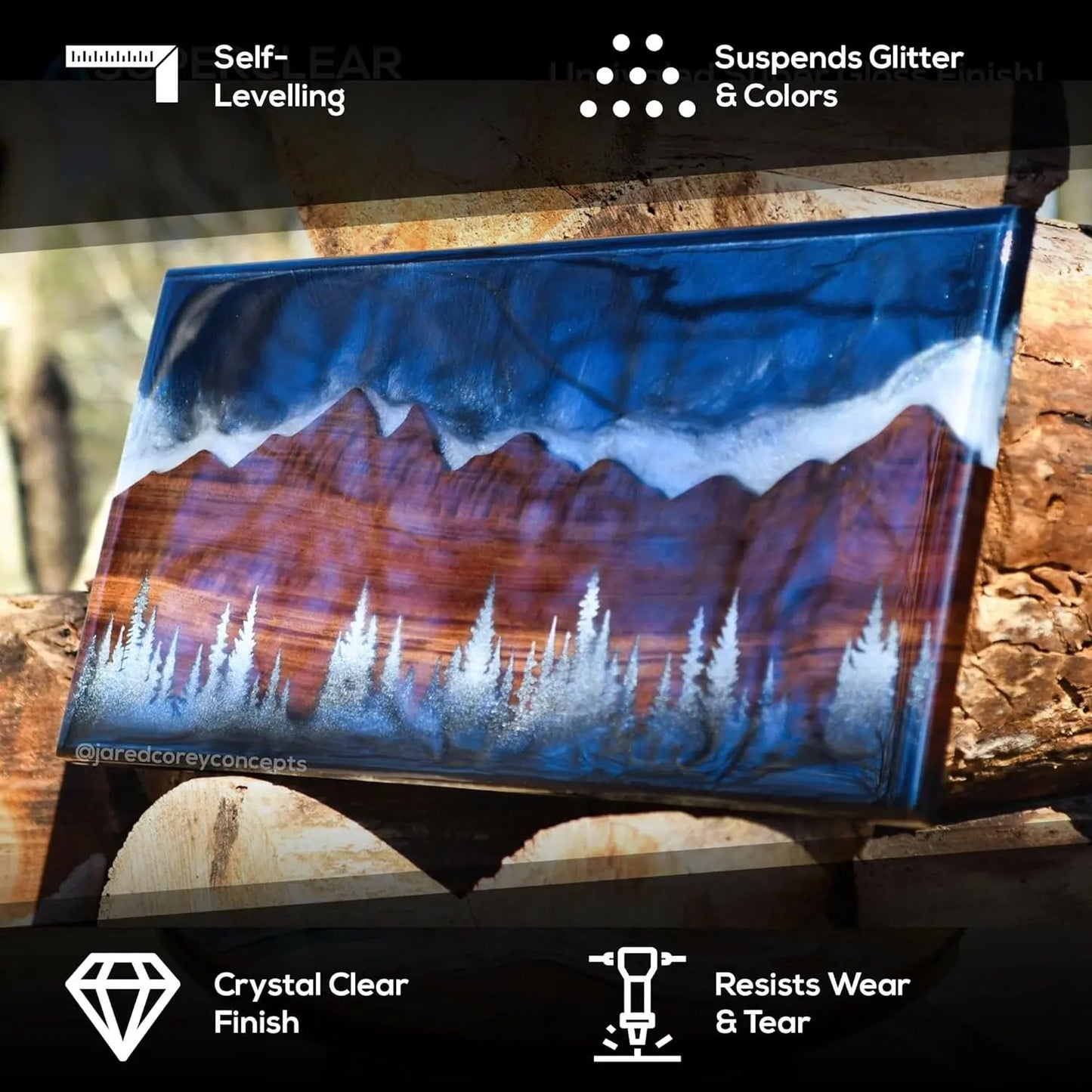 Table Top Epoxy Resin  2 Gallon | 256 Oz Kit, Anti-Yellow Highest UV Impact Resistance, Food Safe Epoxy, Crystal Clear Gloss, Bubble Free, Bar & Surface Coat, Tumblers, Wood, DIY