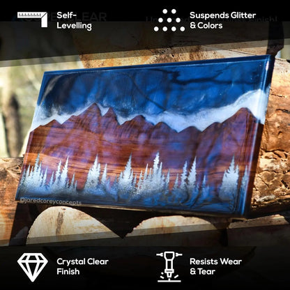 Table Top Epoxy Resin  2 Gallon | 256 Oz Kit, Anti-Yellow Highest UV Impact Resistance, Food Safe Epoxy, Crystal Clear Gloss, Bubble Free, Bar & Surface Coat, Tumblers, Wood, DIY