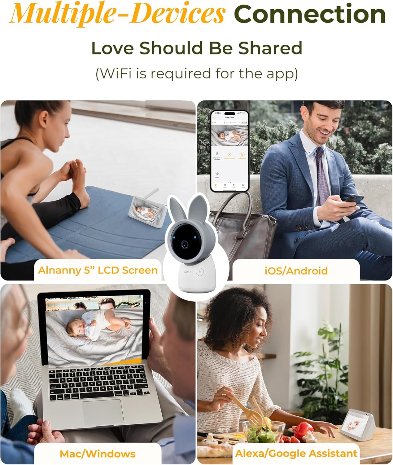 Advanced Baby Monitor with Dual Cameras, 2K Video, Cry & Motion Detection, and Smart Features - Your Ultimate Baby Care Companion