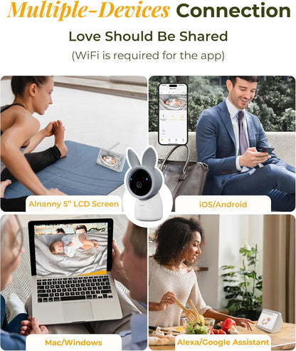 Advanced Baby Monitor with Dual Cameras, 2K Video, Cry & Motion Detection, and Smart Features - Your Ultimate Baby Care Companion