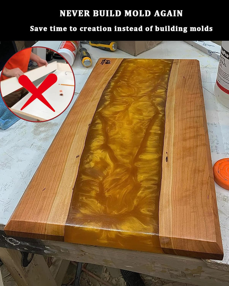 Epoxy Mold with Divider Adjustable-15.7X7.9X2.3 in No-Seal Large Resin Mold Integrated Clamping System - Perfect for Beginners & Experienced Artists Alike-Ideal for Creative Resin Art Projects