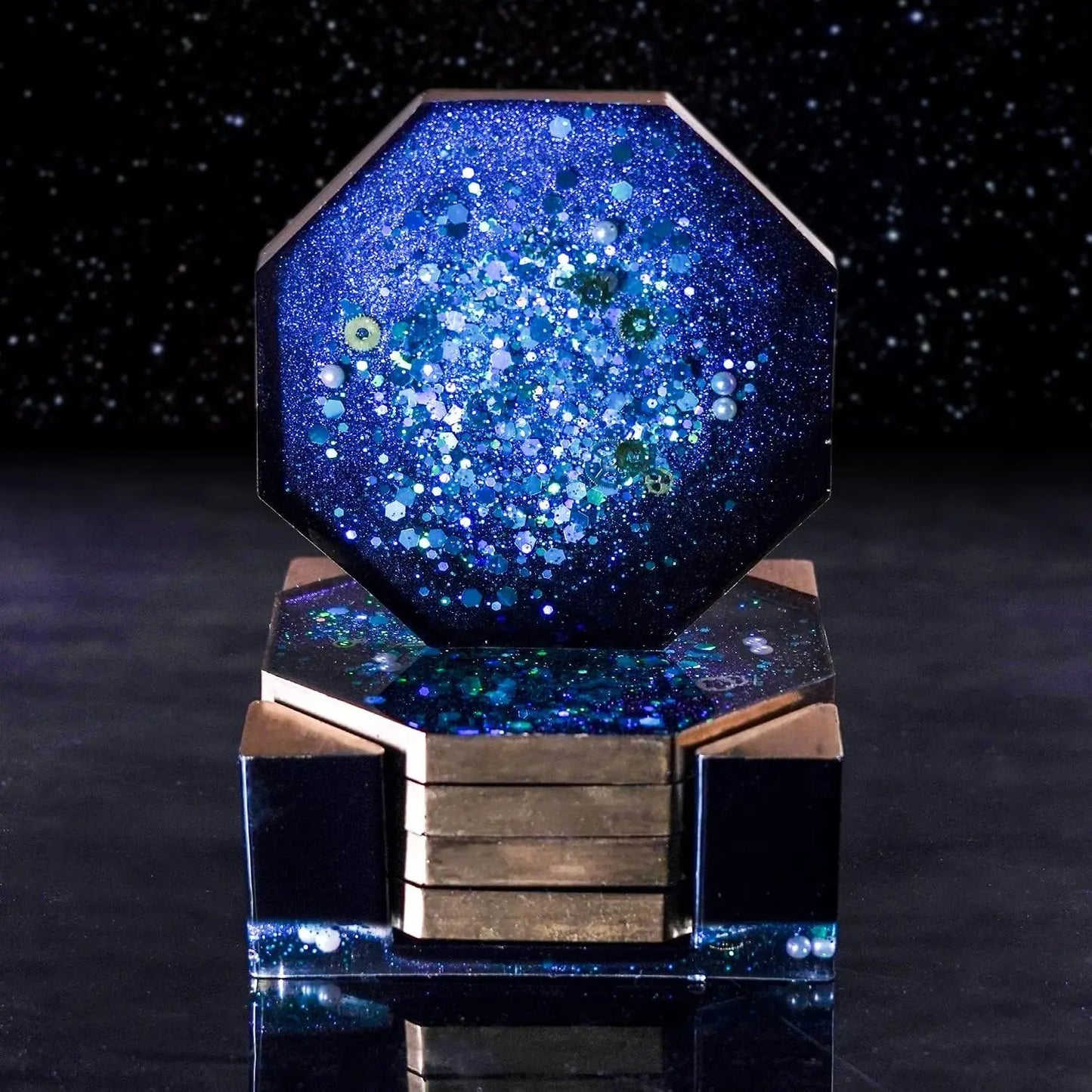 18-Piece Silicone Coaster Resin Molds Set - Round, Square & Octagon Shapes for DIY Art and Craft Projects