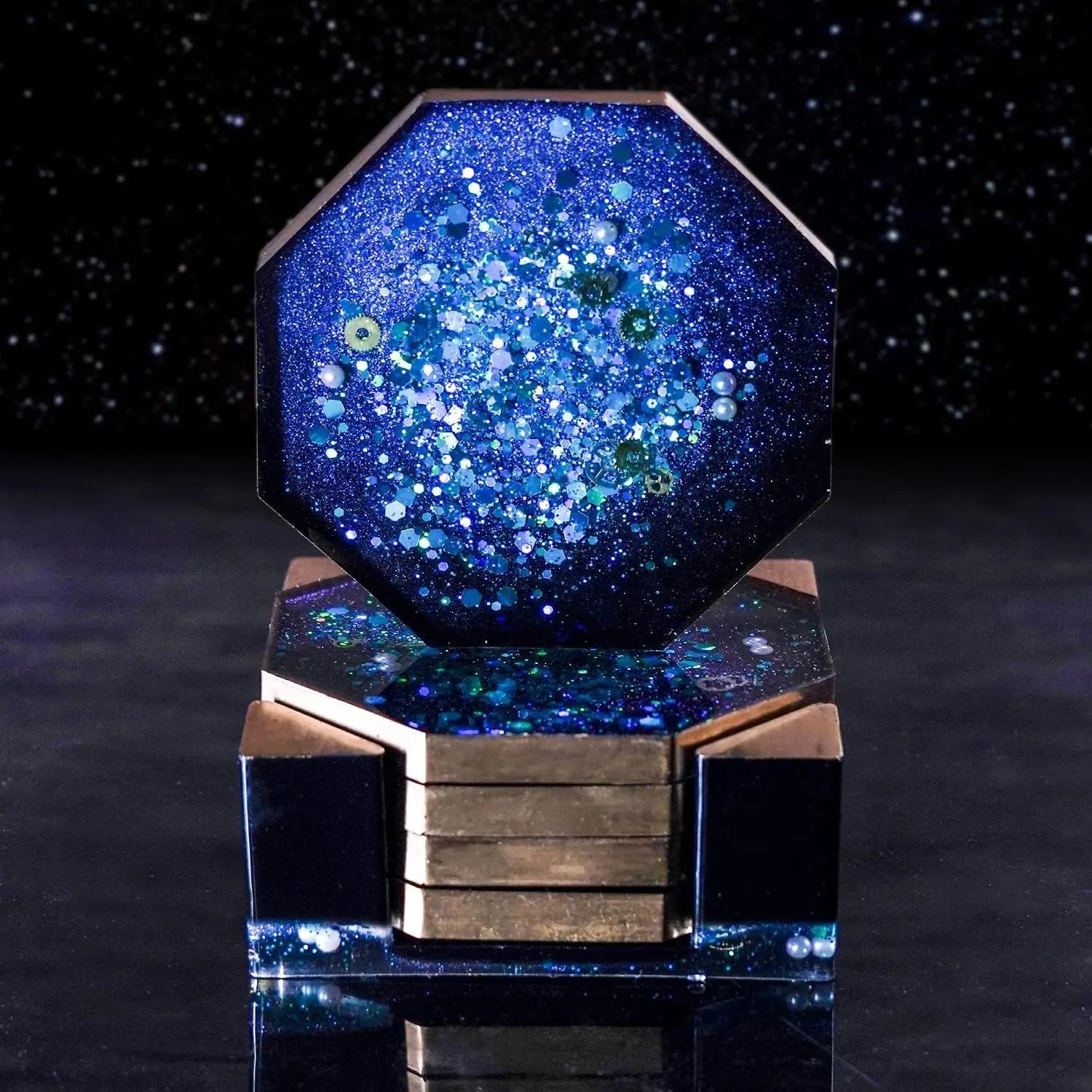 18-Piece Silicone Coaster Resin Molds Set - Round, Square & Octagon Shapes for DIY Art and Craft Projects