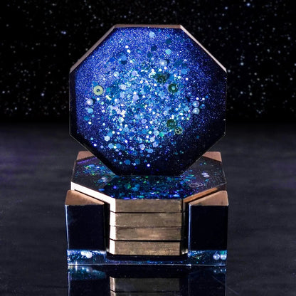 18-Piece Silicone Coaster Resin Molds Set - Round, Square & Octagon Shapes for DIY Art and Craft Projects