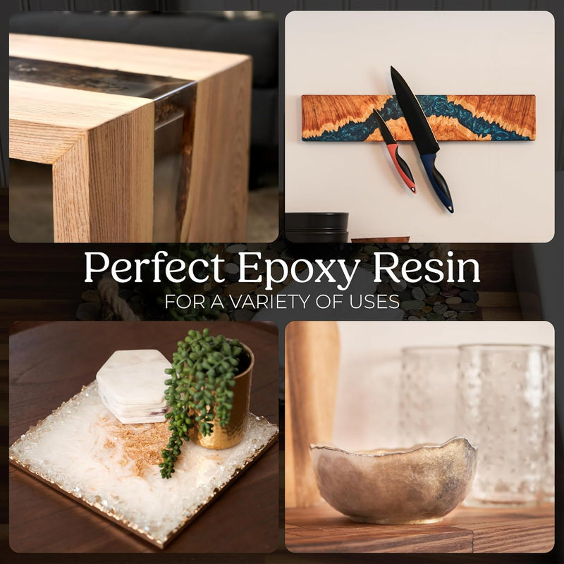 Deep Pour Epoxy Resin Kit 6 Gal - Food Safe, Clear Casting, Ideal for River Tables, Artistic Castings and DIY Projects - High-Gloss Finish, up to 4" Pouring Depth - Usa-Made, Low Odor