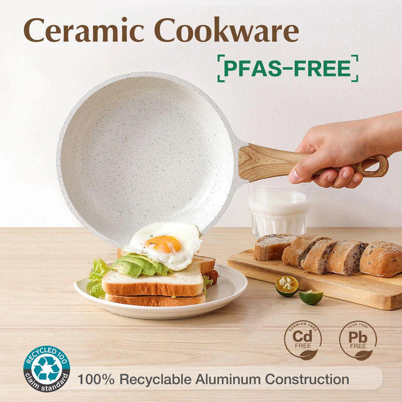 Upgrade Your Kitchen Game with Our 17-Piece Ceramic Nonstick Cookware Set! 🍳✨ Perfect for Healthier Cooking! #KitchenEssentials #HealthyCooking