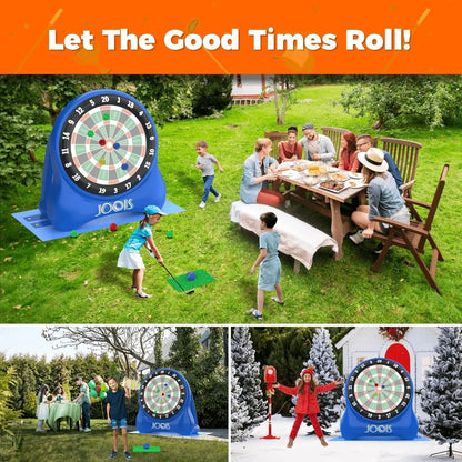 Get Ready for Fun! 🎉🏌️‍♂️ 6.5Ft Inflatable Golf Dart Board - 20+ Games Included! Perfect for Family Parties & Backyard Fun! 🏡🎯