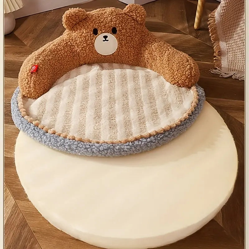 Soft And Durable Round Cat Bed - Removable Pet Mat And Mattress For Small Dogs And Cats - Plush Fabric - Indoor & Outdoor Use - For Pet Owners - Perfect Gift for Pet Lovers Our3Designs