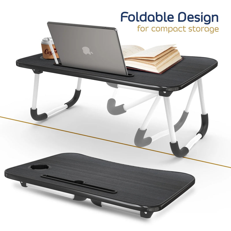 Reading Pillow Bonus Portable Lap Desk Stand for Laptop, Back Rest Pillow for Sitting in Bed, Shredded Memory Foam Bed Rest Pillow with Arms and Pockets, Large, Black