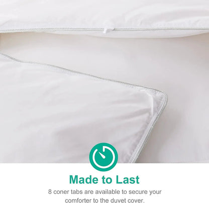 Ultra-Soft Luxury King Size Down Feather Comforter - Ultra-Plush Winter Duvet Insert (106x90, White) for Maximum Warmth and Comfort