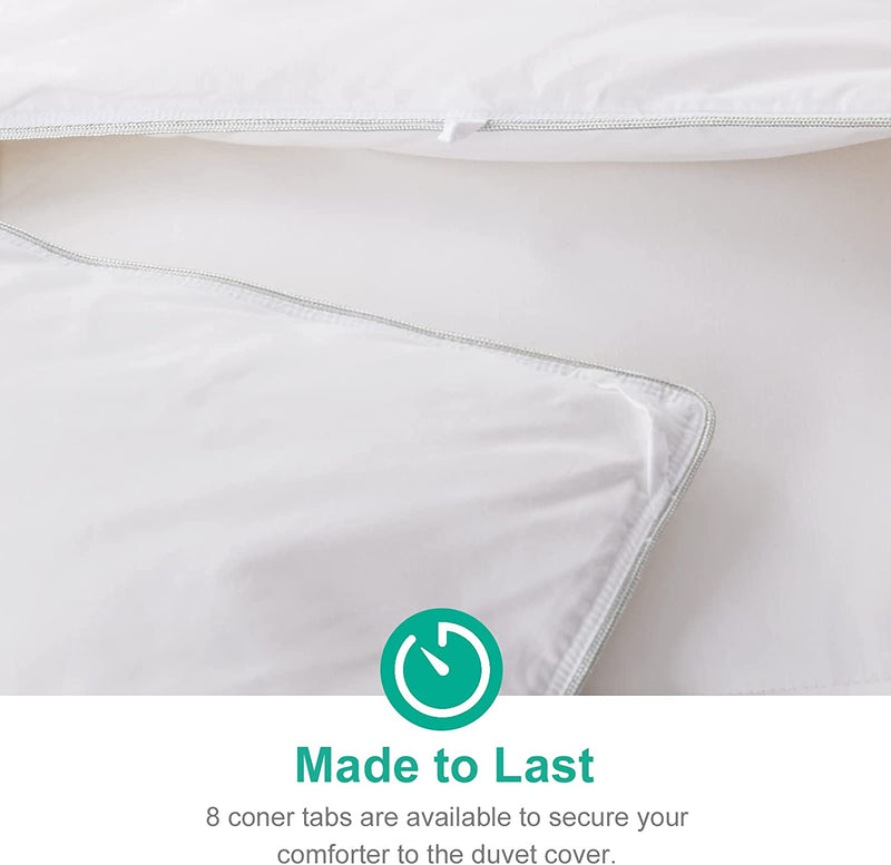 Ultra-Soft Luxury King Size Down Feather Comforter - Ultra-Plush Winter Duvet Insert (106x90, White) for Maximum Warmth and Comfort