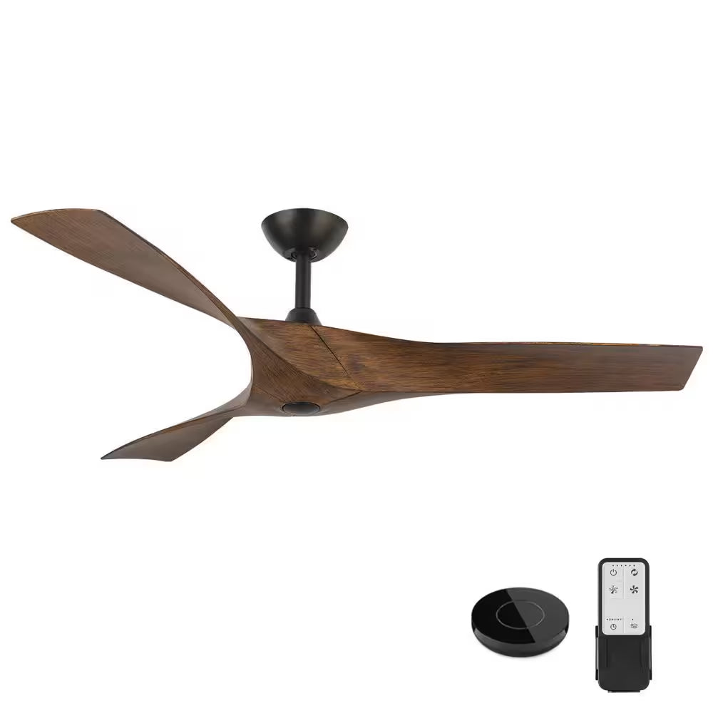 Wesley 52 In. Indoor/Outdoor Greywood DC Motor Ceiling Fan with Remote Control Works with Google and Alexa