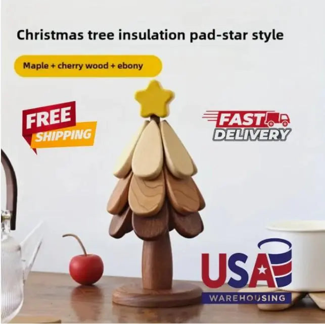 Wooden Trivets for Hot Dishes, Trivet Tree Trivet Coasters Set of 4 for Hot Pot Pans Bowls Drinks Plates, Table Decor Coaster for Home and Restaurant Tableware Aesthetic Stylish