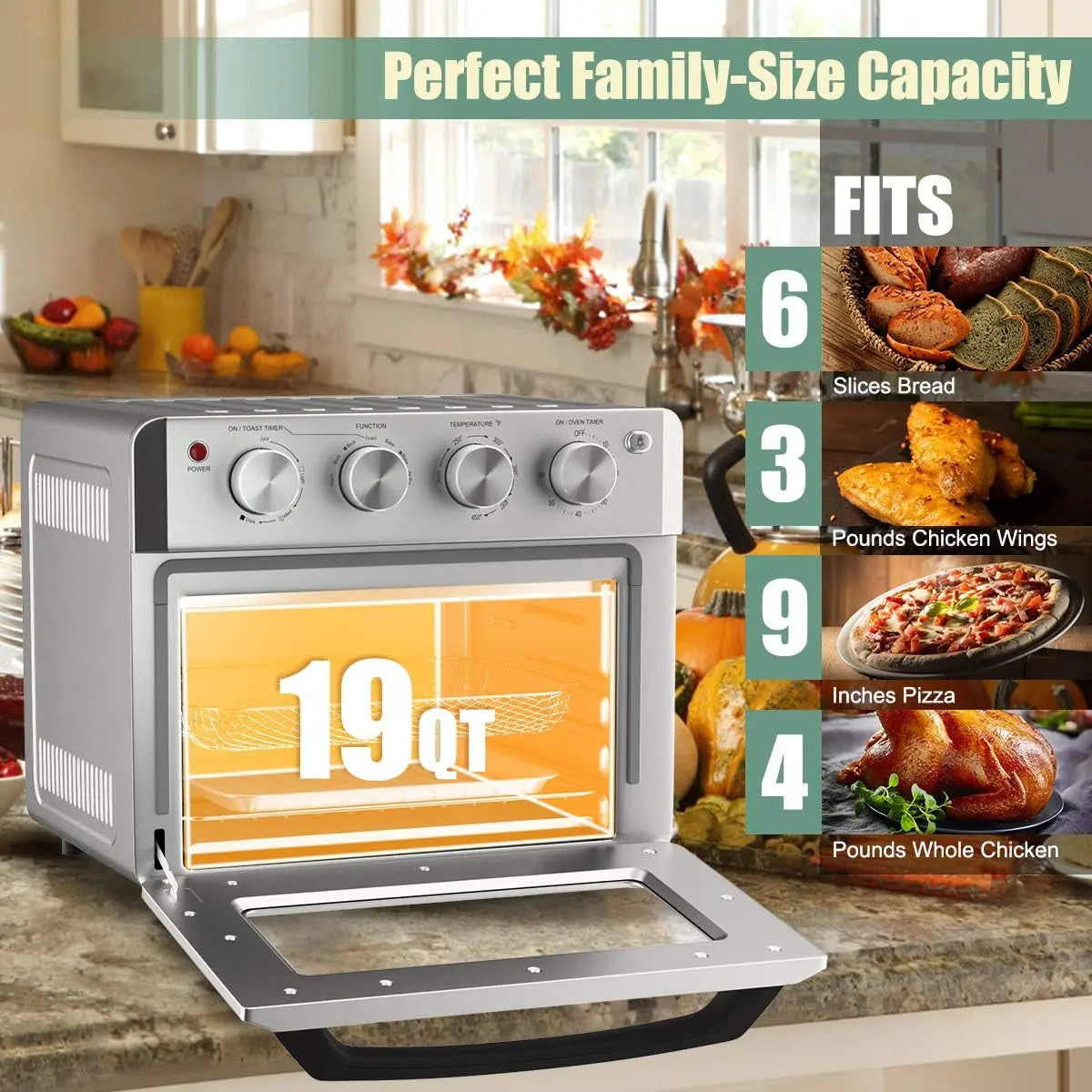 Transform Your Cooking Experience with the 7-in-1 Convection Air Fryer Toaster Oven - Bake, Broil, Toast, Dehydrate & More!