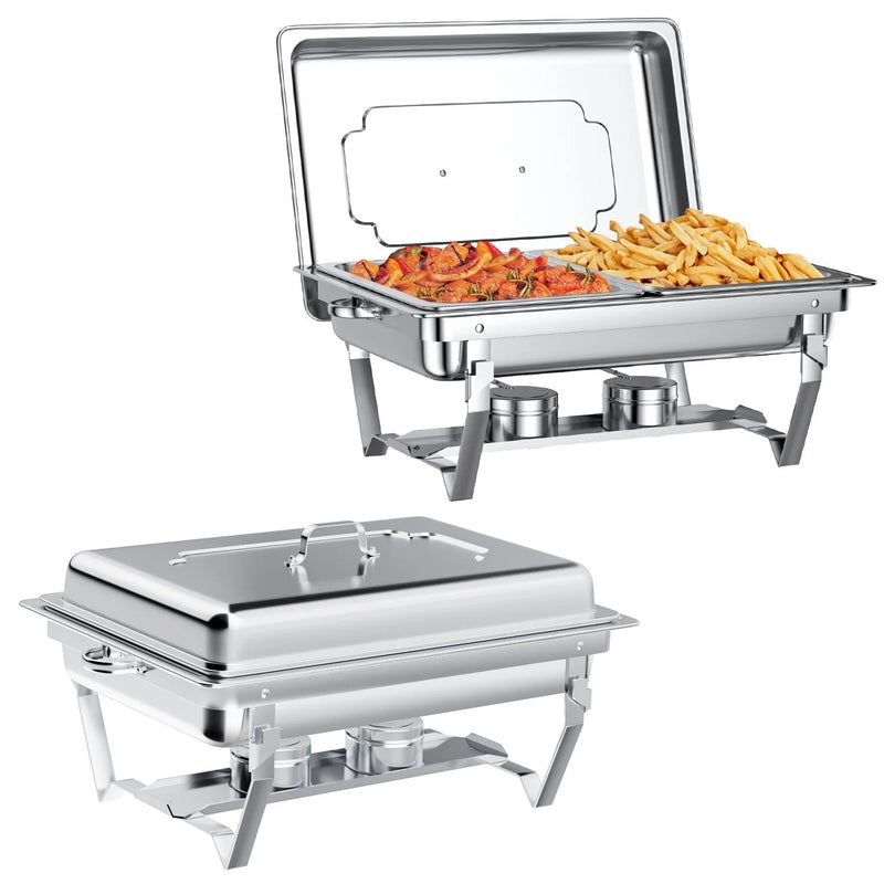 Elevate Your Events with Our 4-Pack 8QT Stainless Steel Chafing Dish Set! Perfect for Buffets, Weddings, and Parties!