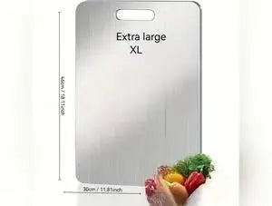 HUGE Stainless Steel Cutting Board 18.1"x11.8" Extra Large XL Durable Non-Porous Surface for Kitchen Chopping Meat Vegetables Fruits Our3Designs