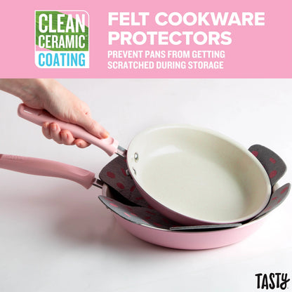 Get Cookin' with This Sassy 16 Piece Pink Non-Stick Aluminum Cookware Set – So Good, You’ll Want to Fry Everything!