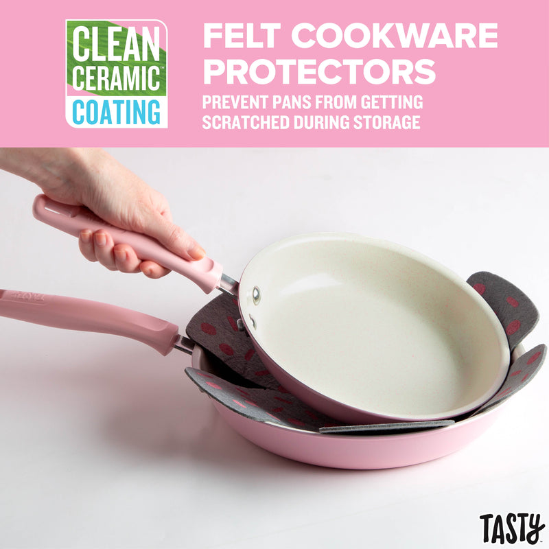 Get Cookin' with This Sassy 16 Piece Pink Non-Stick Aluminum Cookware Set – So Good, You’ll Want to Fry Everything!