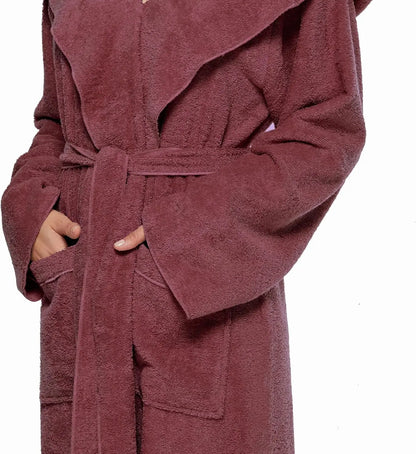 Women'S Princess Robe Ankle Long Hooded Lightweight Turkish Cotton Bathrobe