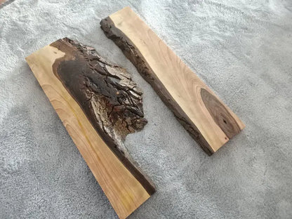 Live Edge White Walnut Slabs – Rustic Wood Pair for Epoxy Projects, DIY Furniture, Charcuterie Boards & Crafts (Set of 2) - Our3Designs