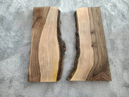 Live Edge White Walnut Slabs – Rustic Wood Pair for Epoxy Projects, DIY Furniture, Charcuterie Boards & Crafts (Set of 2) - Our3Designs