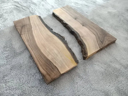 Live Edge White Walnut Slabs – Rustic Wood Pair for Epoxy Projects, DIY Furniture, Charcuterie Boards & Crafts (Set of 2) - Our3Designs