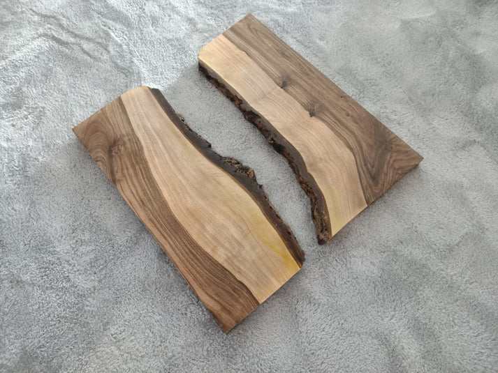 Live Edge White Walnut Slabs – Rustic Wood Pair for Epoxy Projects, DIY Furniture, Charcuterie Boards & Crafts (Set of 2)