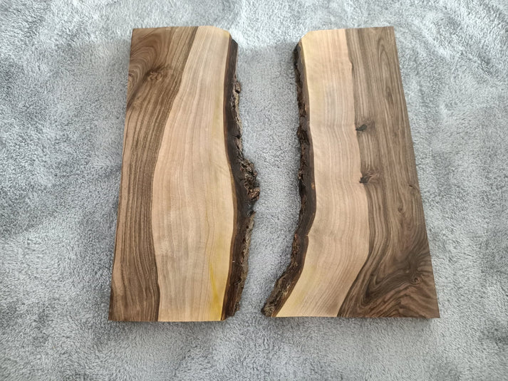 Live Edge White Walnut Slabs – Rustic Wood Pair for Epoxy Projects, DIY Furniture, Charcuterie Boards & Crafts (Set of 2)