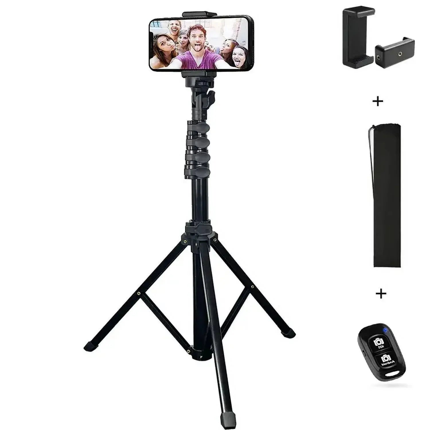 Innotech 62&quot; Phone Tripod &amp; Selfie Stick, Extendable Cell Phone Tripod Stand with Wireless Remote and Phone Holder, Compatible with Iphone Android Phone, Camera