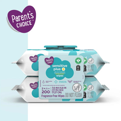 Sensitive plus Baby Wipes 200Ct