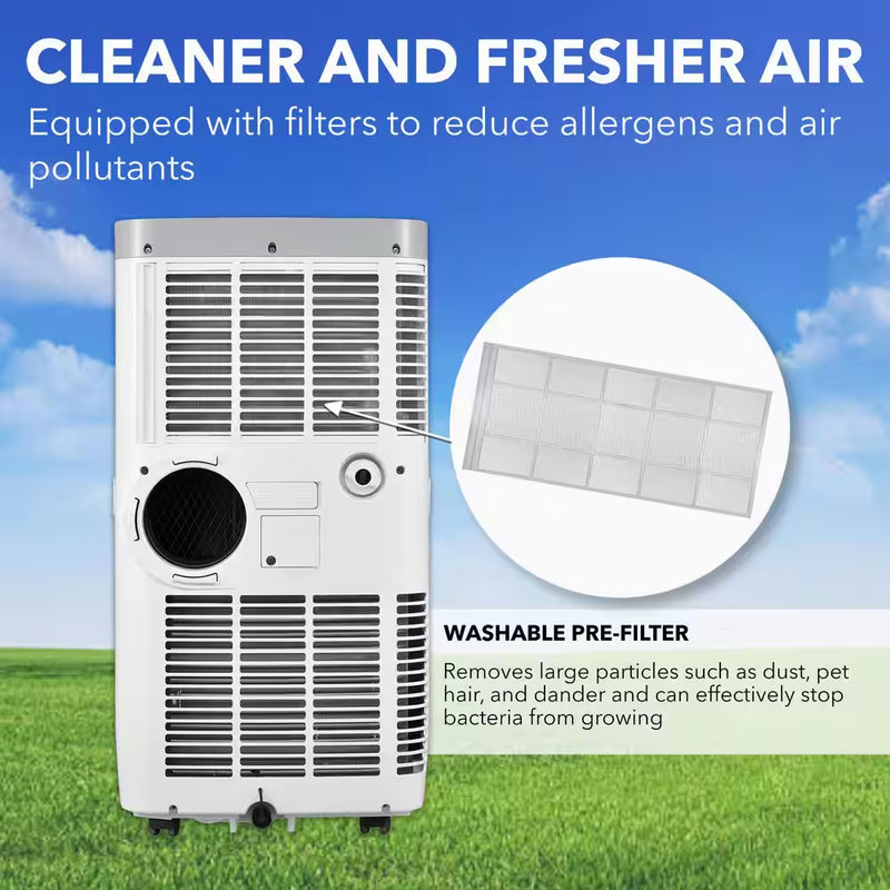 6,800 (DOE) BTU Portable Air Conditioner Cools 400 Sq. Ft. with Dehumidifier and Remote in White