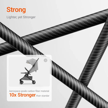 Ultra Air X Lightweight Baby Stroller for Airplane Travel, 9.9 Lbs, Ultra-Compact, Light & Strong, Age Group: Infant, Single, Grey