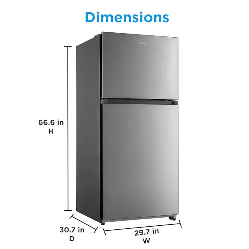 Upgrade your kitchen with this sleek, fingerprint-resistant 18.1-Cu Ft Top-Freezer Refrigerator! Perfect for your garage and ENERGY STAR certified! 🌟 #HomeAppliances #EcoFriendly