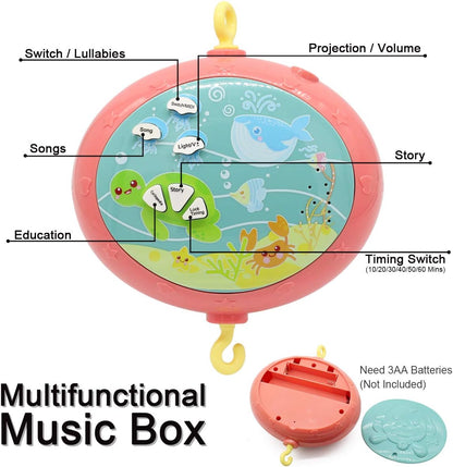 Transform Your Baby's Sleep with Our Enchanting Musical Crib Mobile! 🌟✨ Featuring a Night Light, Soothing Sounds, and a Magical Star Projector for Sweet Dreams! 🎶💤 Ideal for Newborns!