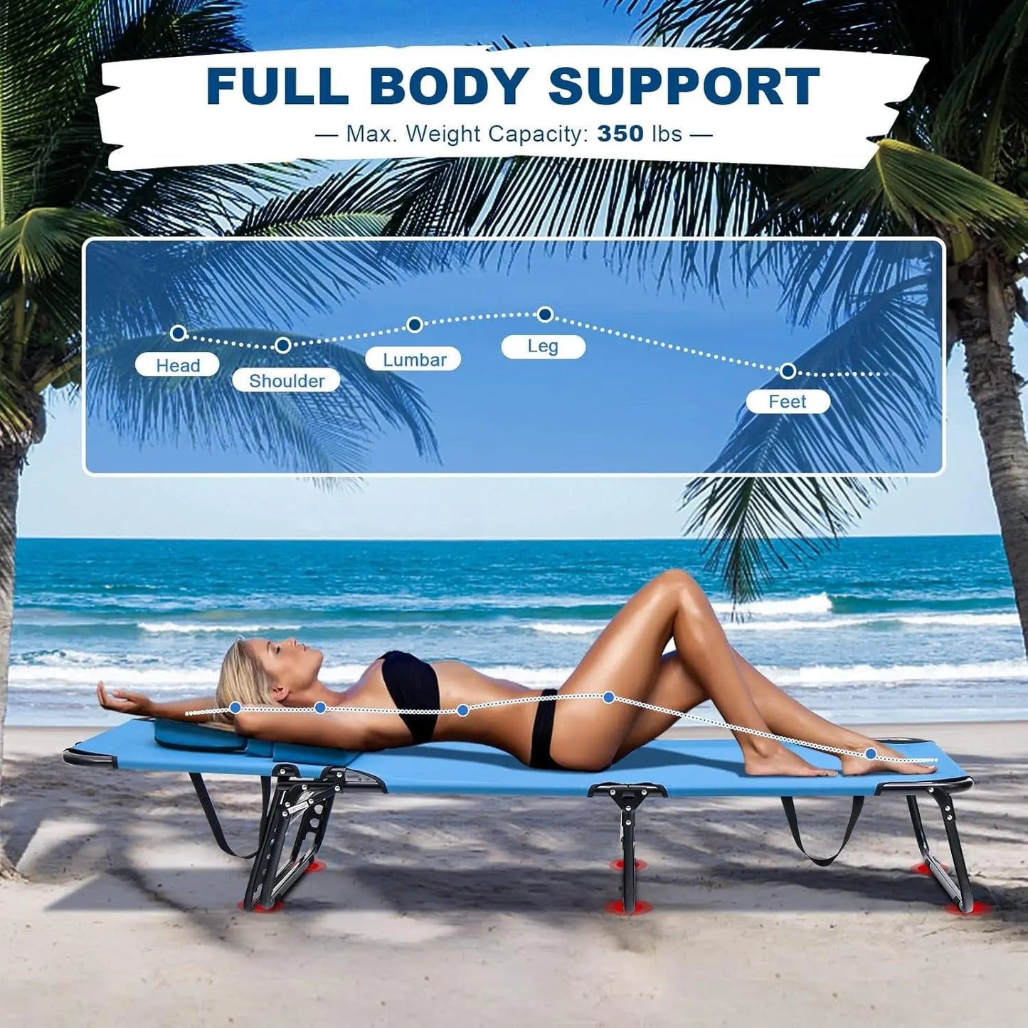 Chill in Style with Our Folding Chaise Lounge Beach Chair! Perfect for Tanning with a Face Hole Pillow – Ideal for Poolside, Patio, or Backyard Relaxation! 🌞💦 #SummerVibes #BeachReady