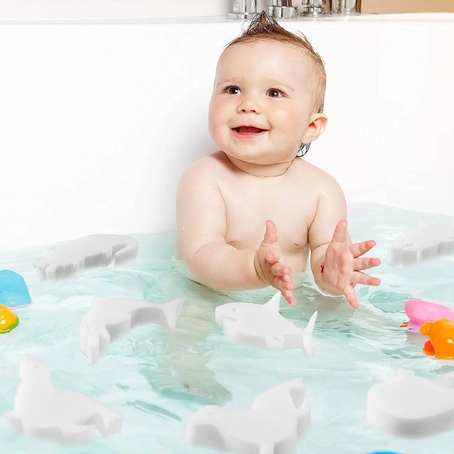 24 Pcs Oil Absorbing Sponge Hot Tub Scum Absorber Pool Floating Sponge Hot Tub Accessories Pool Accessories for Swimming Pool and Spa Cleaning Supplies(Vivid Style)