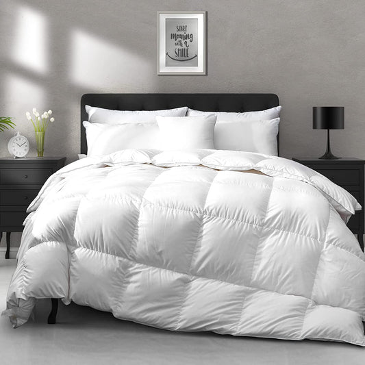 Ultra-Soft Luxury King Size Down Feather Comforter - Ultra-Plush Winter Duvet Insert (106x90, White) for Maximum Warmth and Comfort