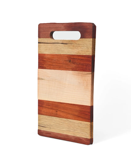 Handmade 12x9 Cutting Board – Oak, Cherry & Walnut Wood Kitchen Board for Chopping, Serving & Gifting - Our3Designs