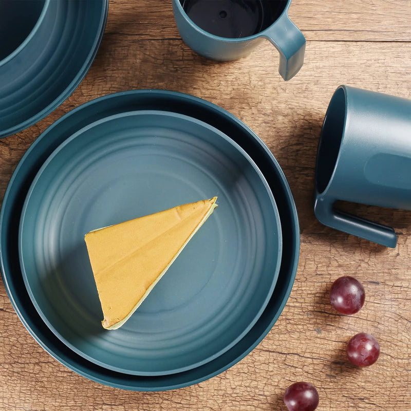 Elevate Your Dining Experience with Our 36PCS Unbreakable Plastic Dinnerware Set - Perfect for 6! 💙✨ Microwave Safe & Lightweight! 🍽️ #Dinnerware #HomeEssentials