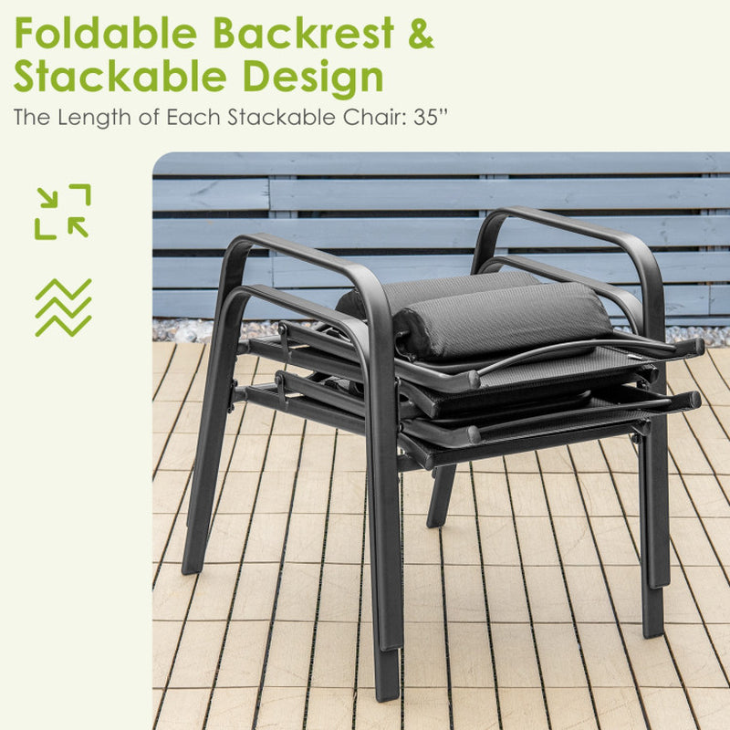 Upgrade Your Outdoor Space with Our Stylish 3-Piece Stackable Bistro Set! 🌿✨ Perfect for Cozy Conversations! 🪑💬