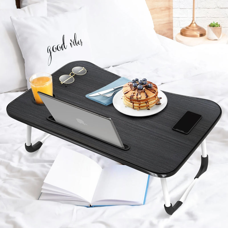Reading Pillow Bonus Portable Lap Desk Stand for Laptop, Back Rest Pillow for Sitting in Bed, Shredded Memory Foam Bed Rest Pillow with Arms and Pockets, Large, Black
