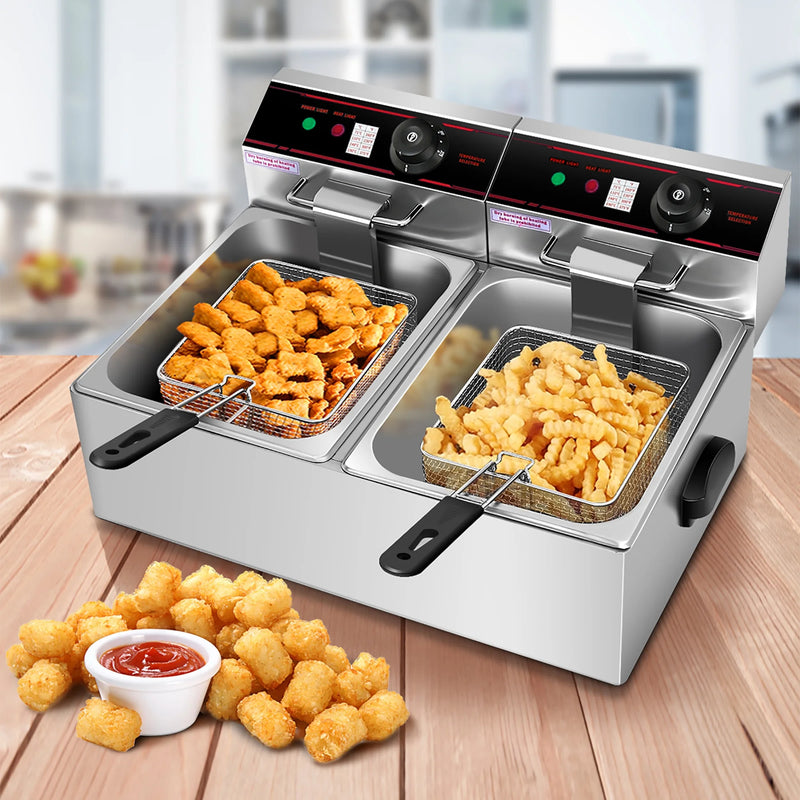 Powerful 12L 3400W Stainless Steel Electric Deep Fryer for Perfectly Crispy Fried Foods
