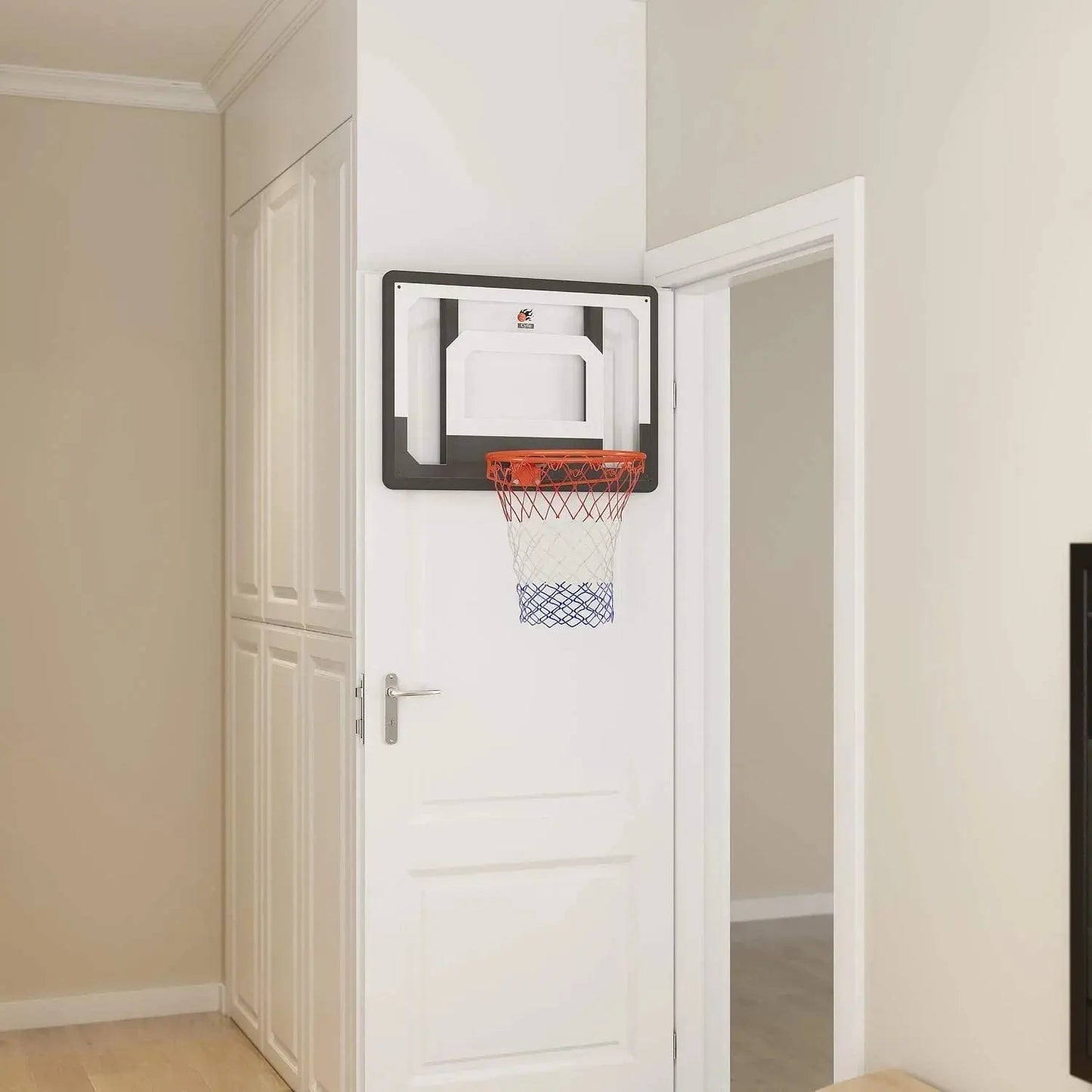 Wall Mount Large Basketball Hoop with Door Hooks, 32" X 23" Backboard, Ball and Rim, Outdoor Lndoor Basketball Hoops Games Set for Youth Adults Kids Gifts